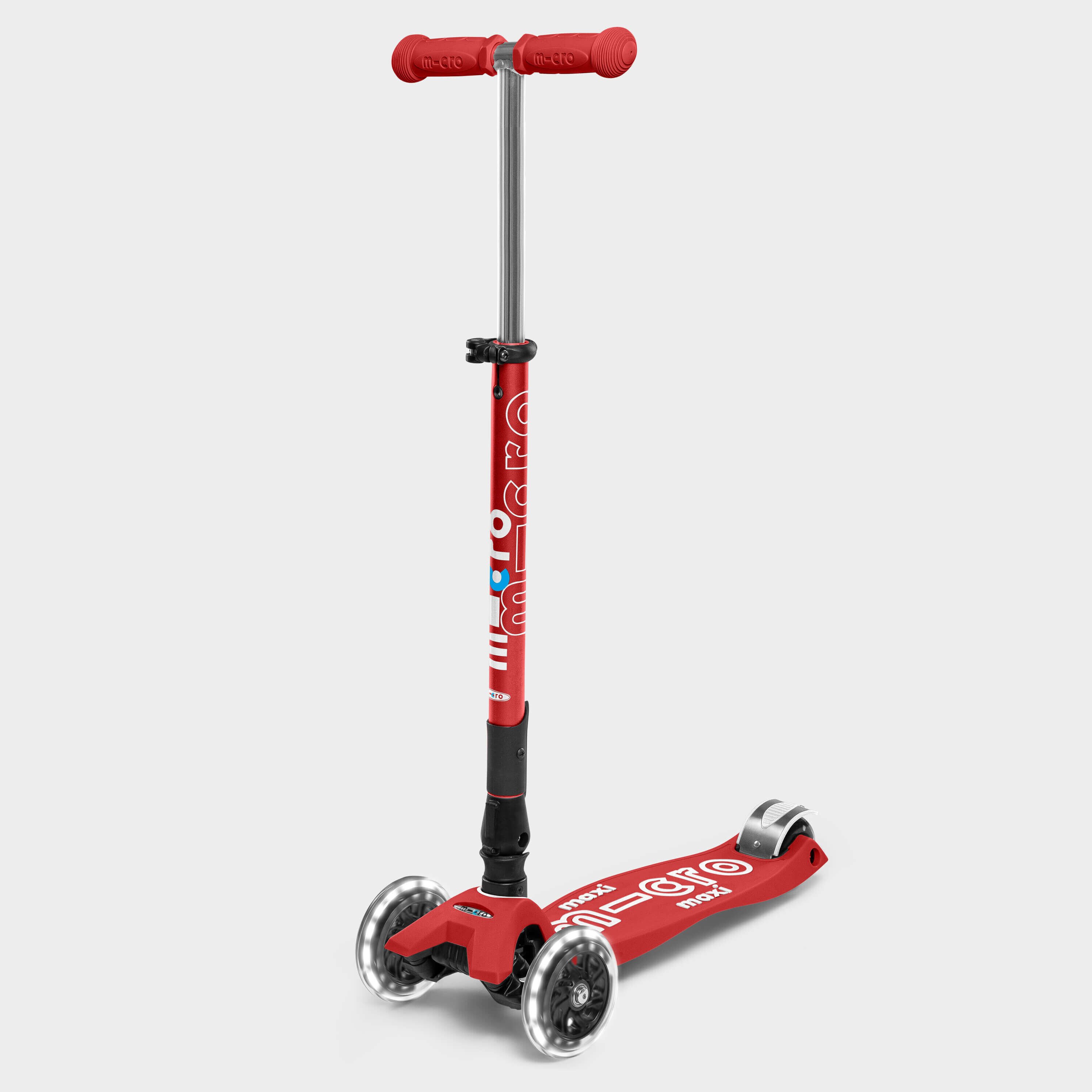 Maxi Micro Deluxe FOLDABLE LED Scooter Red Micro Scooters